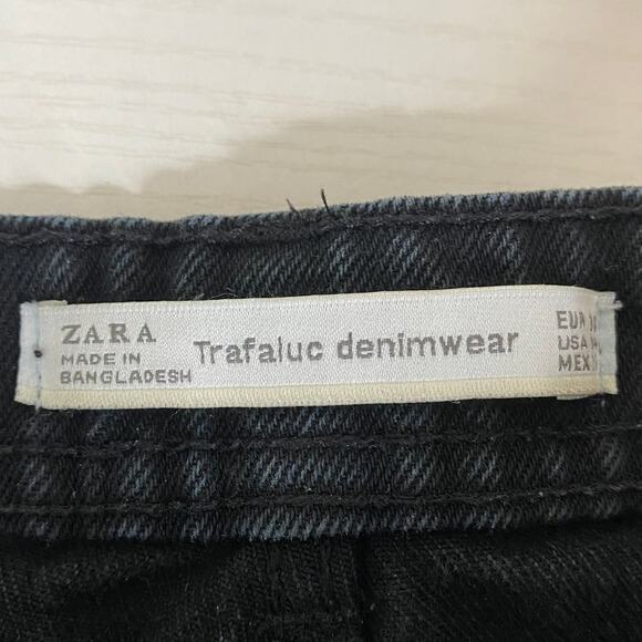 2/$30 ZARA Mom Fit Crop Skinny Jeans Rinsed Black Pure Denim 4 #6275 - Picture 7 of 11